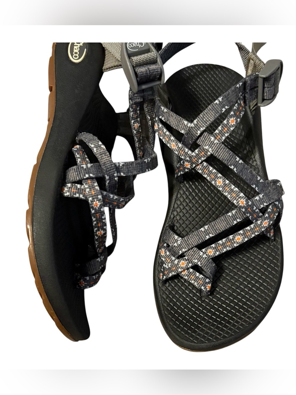Chaco Women's Black Sandals with Gray Floral Straps